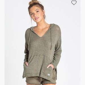 Billabong green hooded long sleeve top